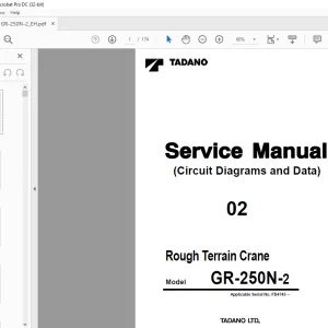 Tadano Faun GR-250N-2 Rough Terrain Crane (Circuit Diagrams & Data) Service Manual SN FB4745 - PDF DOWNLOAD