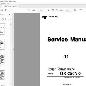 Tadano Faun GR-250N-2 Rough Terrain Crane Service Manual SN FB4745 - PDF DOWNLOAD
