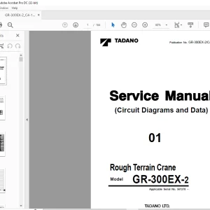 Tadano Faun GR-300EX-2 Rough Terrain Crane (Circuit Diagrams and Data) Service Manual SN 561378 - PDF DOWNLOAD