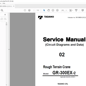 Tadano Faun GR-300EX-2 Rough Terrain Crane (Circuit Diagrams and Data) Service Manual SN 561559 - PDF DOWNLOAD