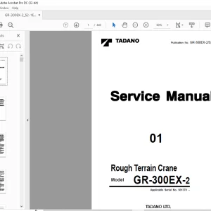 Tadano Faun GR-300EX-2 Rough Terrain Crane Service Manual SN 561378 - PDF DOWNLOAD