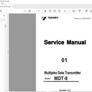 Tadano Faun MDT-8 Multiplex Data Transmitter Service Manual W303-0251E - PDF DOWNLOAD