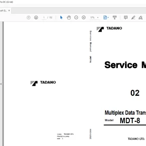 Tadano Faun MDT-8 Multiplex Data Transmitter Service Manual W303-0252E - PDF DOWNLOAD