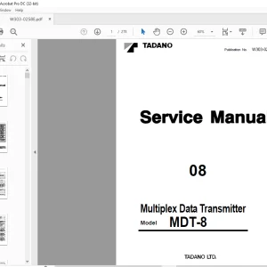 Tadano Faun MDT-8 Multiplex Data Transmitter Service Manual W303-0258E - PDF DOWNLOAD