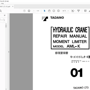 Tadano Faun Moment Limiter AML - K Hydraulic Crane Repair Manual - PDF DOWNLOAD