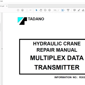 Tadano Faun Multiplex Data Transmitter Hydraulic Crane Repair Manual R303-Z1-01 - PDF DOWNLOAD