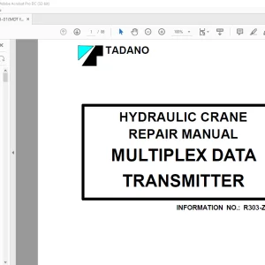 Tadano Faun Multiplex Data Transmitter Hydraulic Crane Repair Manual R303-Z3-01 - PDF DOWNLOAD