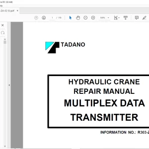 Tadano Faun Multiplex Data Transmitter Hydraulic Crane Repair Manual R303-Z4-02 - PDF DOWNLOAD
