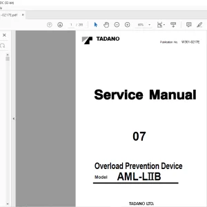 Tadano Faun Overload Prevention Device AML-LIIB Service Manual - PDF DOWNLOAD