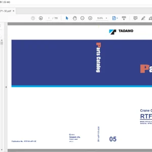 Tadano Faun RTF-101 Crane Carrier Parts Catalog Manual SN WFN4 KFL N6 Y4010001 - PDF DOWNLOAD
