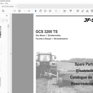 JF STOLL GCS 3200TS Disc Mower Parts Manual PDF DOWNLOAD
