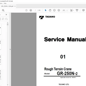 Tadano Faun Rough Terrain Crane GR-250N-2 Service Manual SN FB4745 - PDF DOWNLOAD