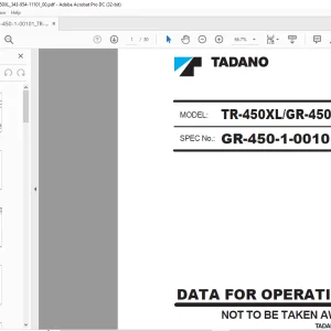 Tadano Faun TR-450XL GR-450XL Data for Operation Manual GR-450-1-00101 - PDF DOWNLOAD