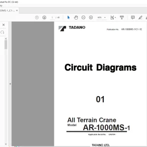 Tadano Faun Terrain Crane AR-1000MS-1 Circuit Diagram Manual SN GA5104 - PDF DOWNLOAD