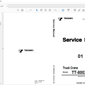 Tadano Faun Truck Crane TT-800XXL-1 Service Manual SN 475326 - PDF DOWNLOAD