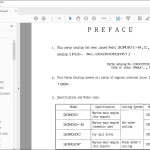 Yanmar 3GM30 (-B, C, F) Marine Engine Parts Catalog Manual - PDF DOWNLOAD