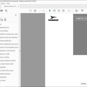 Yanmar 3TNE78A 82A-JKM JKP Diesel Engine Parts Catalog Manual 0CB10-G57201 - PDF DOWNLOAD