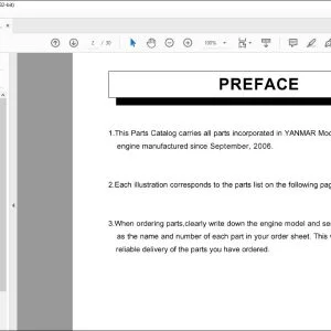 Yanmar 3TNV84T-GMG Engine Parts Catalog Manual 0CW10-G14200 - PDF DOWNLOAD