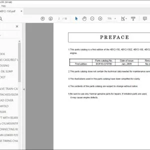 Yanmar 4BY2-150 4BY2-150Z 4BY2-180 4BY2-180Z Diesel Engine Parts Catalog Manual - PDF DOWNLOAD