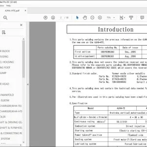 Yanmar 4JH4-TE & 4JH4-HTE Diesel Engine Parts Catalog Manual - PDF DOWNLOAD