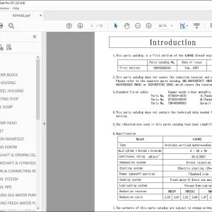 Yanmar 4JH4AE Diesel Engine Parts Catalog Manual 000Y00R6830 - PDF DOWNLOAD