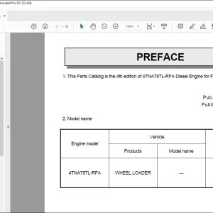 Yanmar 4TNA78TL-RFA Diesel Engine for FURUKAWA KIKAI Parts Catalog Manual 0CD10-G37503 - PDF DOWNLOAD