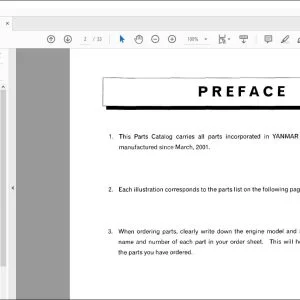 Yanmar 4TNE106T-GE Diesel Engine Parts Catalog Manual - PDF DOWNLOAD
