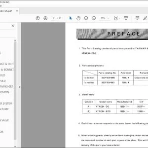 Yanmar 4TNE84-DS & 4TNE84-EDS Diesel Engine Parts Catalog Manual - PDF DOWNLOAD