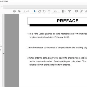 Yanmar 4TNE92-NMH Diesel Engine Parts Catalog Manual - PDF DOWNLOAD