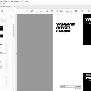 Yanmar 4TNE98-HYF Diesel Engine Parts Catalog Manual - PDF DOWNLOAD
