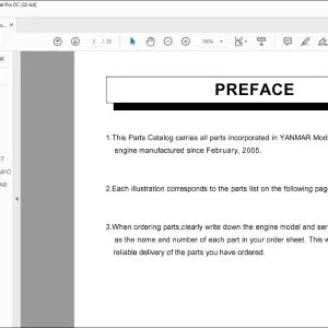 Yanmar 4TNE98-NMH Diesel Engine Parts Catalog Manual 0CW10-G01400 - PDF DOWNLOAD