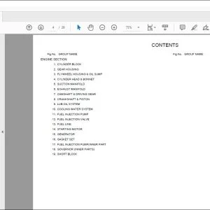 Yanmar 4TNV88-NHB & 4TNV88-NHBB Mini Excavator Parts Catalog Manual 000Y00D8171 - PDF DOWNLOAD