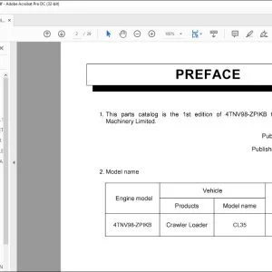 Yanmar 4TNV98-ZPIKB for IHI Loader Parts Catalog Manual 0CD10-G99000 - PDF DOWNLOAD
