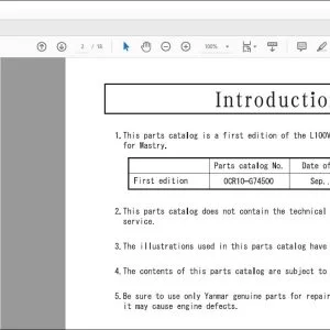 Yanmar L100V6CA1T1CAML Diesel Engine Parts Catalog Manual 0CR10-G74500 - PDF DOWNLOAD
