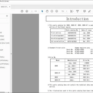 Yanmar SD40 SD40-4T SD50 SD50-4T Diesel Engine Parts Catalog Manual 0CF10-G57603 - PDF DOWNLOAD