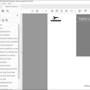 Yanmar TNV84-JD990 Diesel Engine Parts Catalog Manual 0CNP4-G11800 - PDF DOWNLOAD