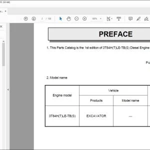 Yanmar Takeuchi 3T84H(T)LE-TB(S) Diesel Engine Parts Catalog Manual - PDF DOWNLOAD