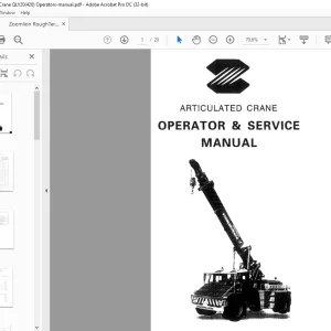 Zoomline QLY20 (420) Articulated Crane Operator & Service Manual - PDF DOWNLOAD
