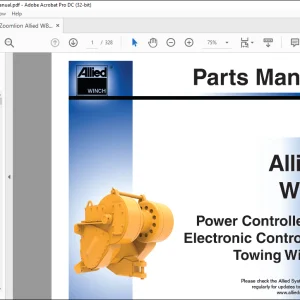 Zoomlion Allied W8L Power Controlled & Electronic Controlled Towing Winch Parts Manual PN 599781W - PDF DOWNLOAD