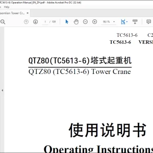 Zoomlion QTZ80 (TC5613-6) Tower Crane Operating Instructions Manual EN_ZH - PDF DOWNLOAD