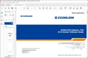 Zoomlion RT35 Rough Terrain Crane Operator's Manual - PDF DOWNLOAD