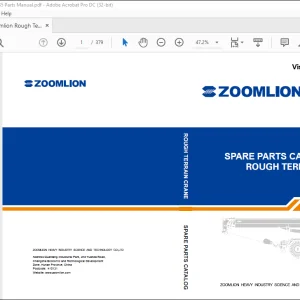 Zoomlion RT35 Rough Terrain Crane Parts Manual - PDF DOWNLOAD