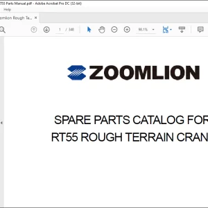 Zoomlion RT55 Rough Terrain Crane Parts Manual - PDF DOWNLOAD