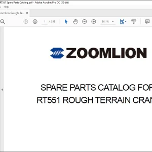 Zoomlion RT551 Rough Terrain Crane Spare Parts Catalog Manual - PDF DOWNLOAD