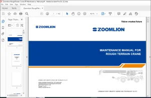 Zoomlion RoughTerrain Crane RT Maintenance Manual - PDF DOWNLOAD