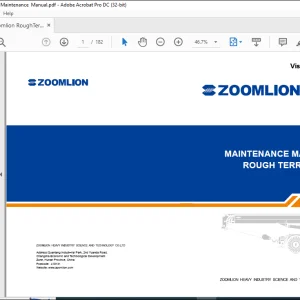 Zoomlion RoughTerrain Crane RT Maintenance Manual - PDF DOWNLOAD