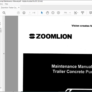 Zoomlion Trailer Concrete Pump Maintenance Manual - PDF DOWNLOAD