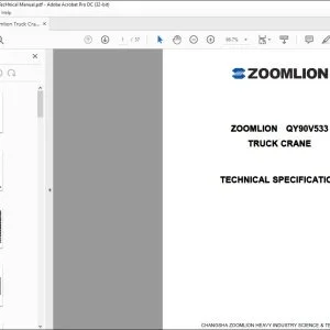 Zoomlion Truck Crane QY90V533 Technical Manual - PDF DOWNLOAD