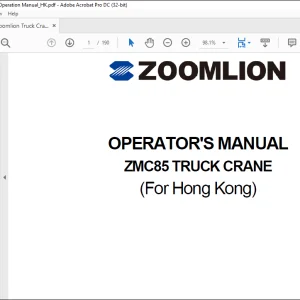 Zoomlion Truck Crane ZMC85 Operator's Manual_HK - PDF DOWNLOAD