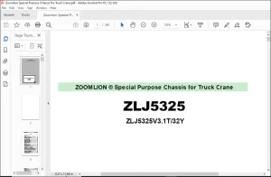 Zoomlion ZLJ5325 Special Purpose CHassis For Truck Crane Operator's Manual - PDF DOWNLOAD